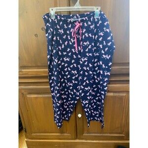Hue Pajama/Lounge Pants/Capris~Blue/Pink~Beach Chairs~Women's size 2X~CUTE!